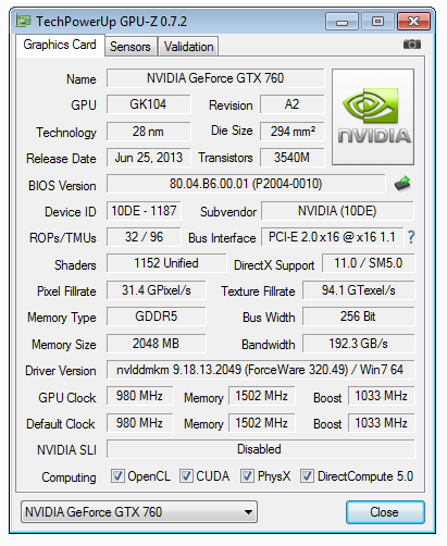 gpu z gtx760