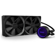 Kraken X63 front angle with fan purple